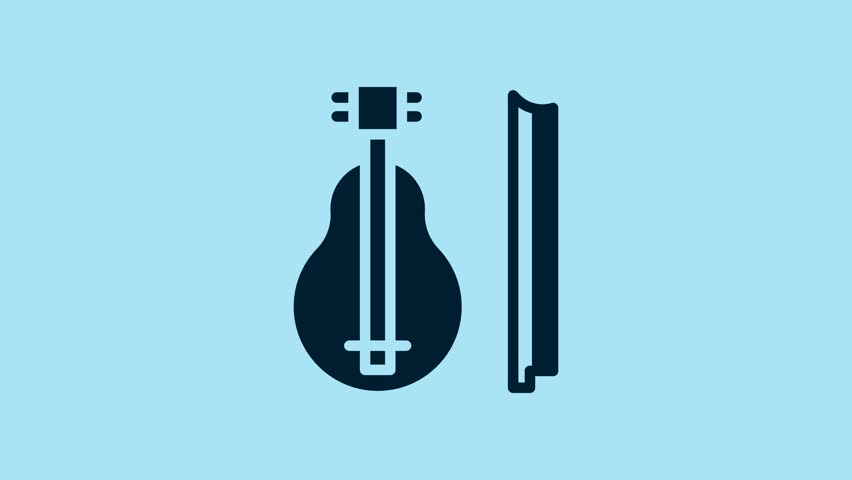 Blue Violin icon isolated on blue background. Musical instrument. 4K Video motion graphic animation. | Shutterstock HD Video #1101328201