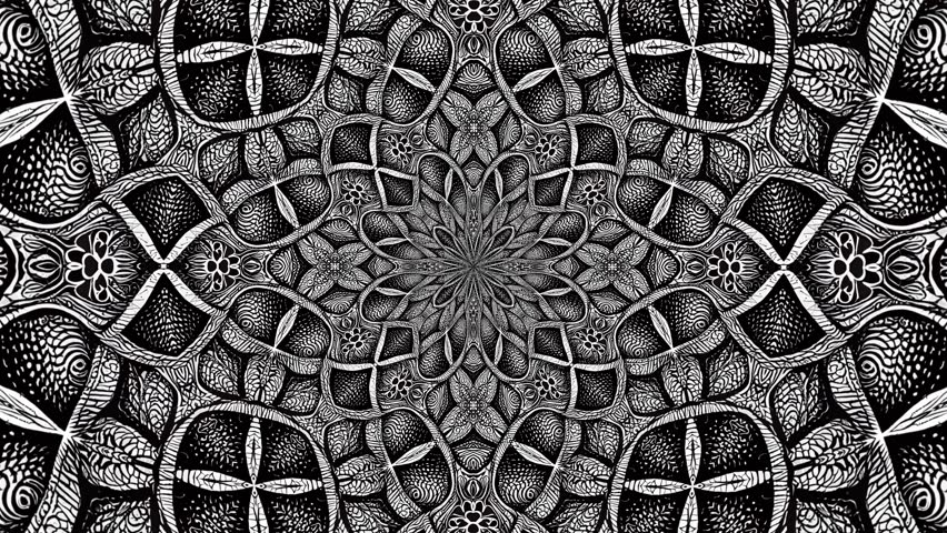 Hypnosis Fractal Zentangle Pattern Background Loop