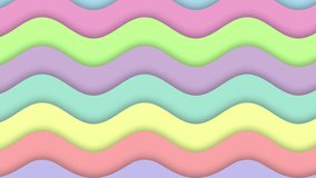 Happy Easter Colorful Waves Pastel Easter Holiday Colors. Seamless Loop