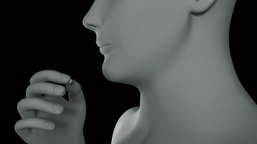 This 3d animation shows a man taking a drug by mouth | Shutterstock HD Video #1101333753