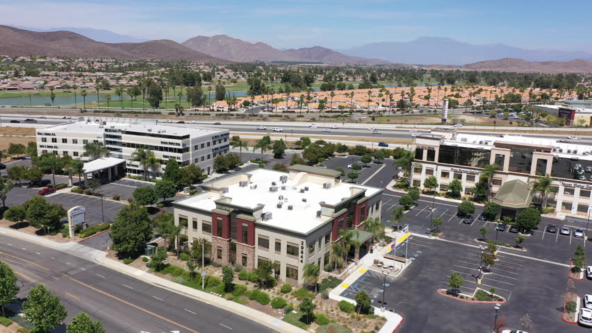 Daytime view of the downtown urban core of Menifee, California, USA.