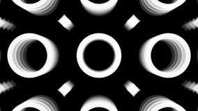 Monochrome looped animation. Abstract pattern background. Music overlay. Video for meditation. Video Ultra HD 4K 3840x2160. VJ Loop.