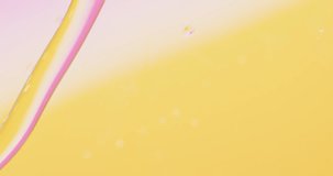 Animation of bubbles moving on yellow background with copy space. Pattern, movement and color concept digitally generated video.