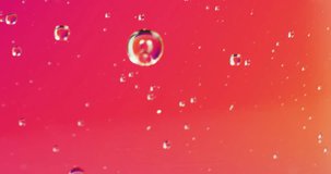Animation of bubbles moving on red background with copy space. Pattern, movement and color concept digitally generated video.