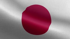 National Flag of Japan, Seamless loop Japan flag animation. A beautiful view of Japan flag video. 3d flag waving video. Japan HD resolution.