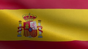 National Flag of Spain, Seamless loop Spain flag animation. A beautiful view of Spain flag video. 3d flag waving video. Spain HD resolution.