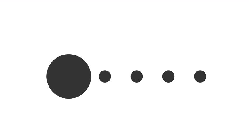Animated circle eats dots loader. Retro game. Simple black and white loading icon. 4K video footage with alpha channel transparency. Wait-animation progress indicator for web UI design