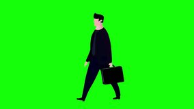 Cartoon businessman black suit character isolated. Walking, stopping and starting. Business people animated version. Business cartoon animations serie. Seamless loop and transitions. - Powered by Shutterstock - Get 15% off with code: PIKWIZARD15