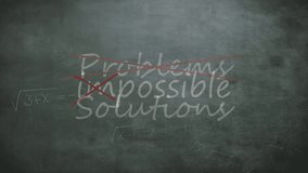 Animation of problems impossible solutions text over mathematical equations. Global education and digital interface concept digitally generated video. - Powered by Shutterstock - Get 15% off with code: PIKWIZARD15