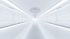 Scientific laboratory or Sci-Fi corridor white color. Science elements and Technology background. Can be used in education, science industry background. Animation seamless loop. 3d render. - Powered by Shutterstock - Get 15% off with code: PIKWIZARD15