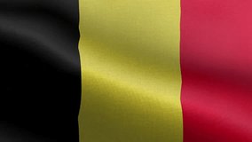 National Flag of Belgium, Seamless loop Belgium flag animation. A beautiful view of Belgium flag video. 3d flag waving video. Belgium HD resolution.