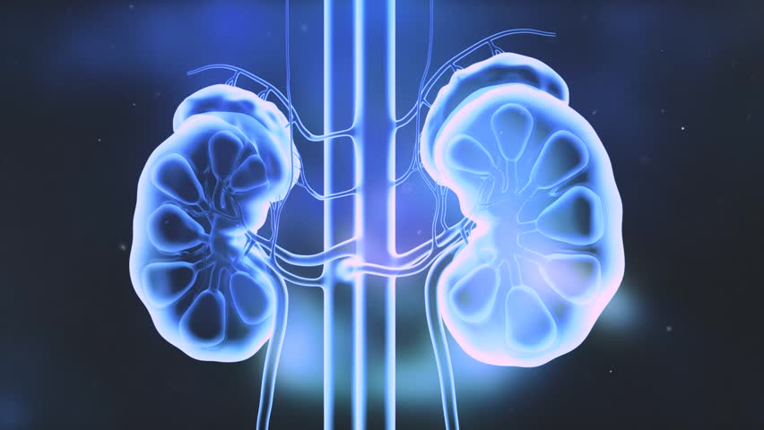 Xray scan showing normal both kidney, Human Kidneys scan, scientific background, Healthcare and medical background animation video, science concept. Royalty-Free Stock Footage #1101364573