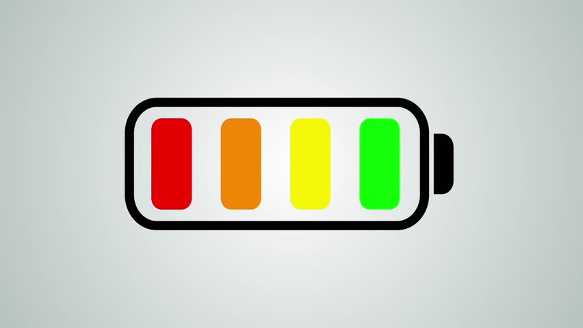 Battery low animation  on white background. 4K Resolution (Ultra HD). Royalty-Free Stock Footage #1101369733