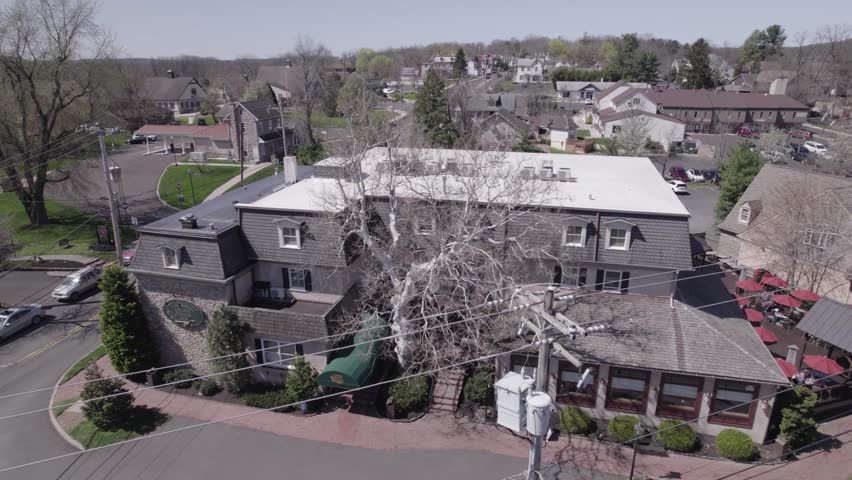 Drone Shot of Golden Plough Inn - Peddlers Village - New Hope, PA