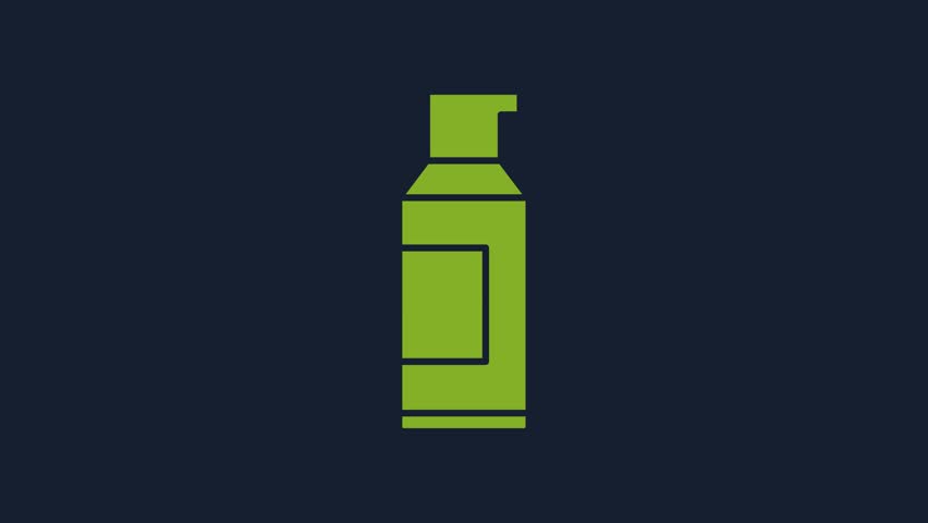 Green Spray can for hairspray, deodorant, and antiperspirant icon isolated on blue background. 4K Video motion graphic animation. | Shutterstock HD Video #1101372115