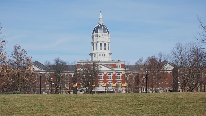 Sunny view of the Dr. Richard H. Jesse Hall of University of Missouri at Columbia, MO