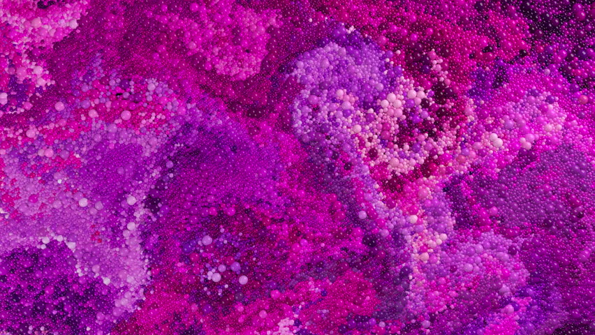 Abstract liquid video background 4k. 3d rendering of spherical particles moving in multicolored swirling blending flows. Colorful intertwining mixing streams of magenta, violet floating bubbles balls. | Shutterstock HD Video #1101378747