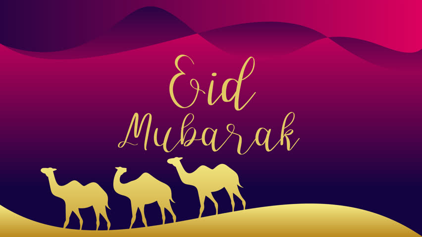 Eid Mubarak ,Eid Al Adha and Eid Al Fitr Happy holiday written on luxury background with blinking stars and moon. Eid social media animated post video. | Shutterstock HD Video #1101381279