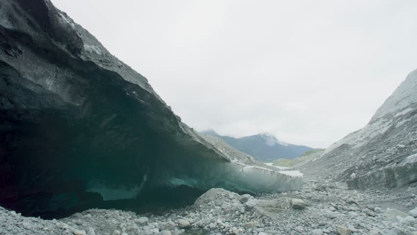 The ice under the rocks gradually melted, forming rivers. Geological landscape. Exploring the Hidden Wonders of Alaska