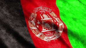 Afghanistan Flag waving in the wind grunge version