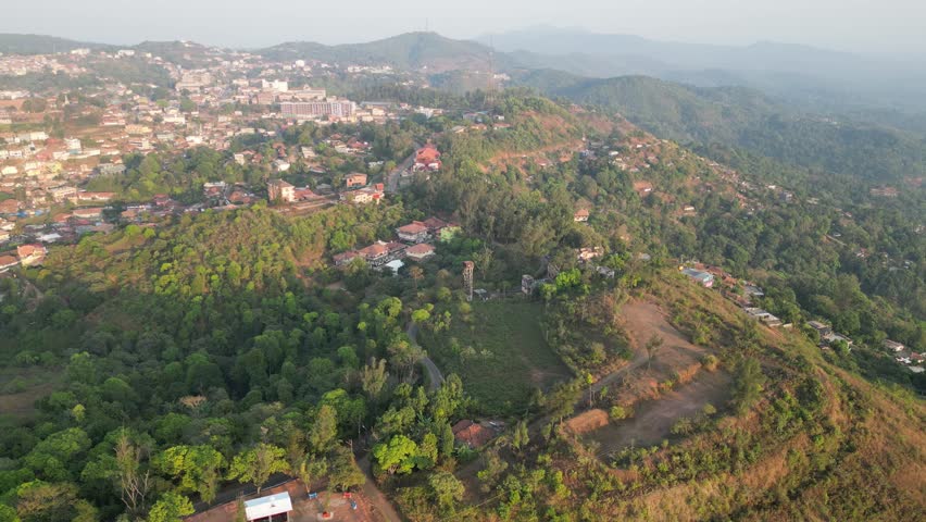 4K Drone Footage of Hills and its village 