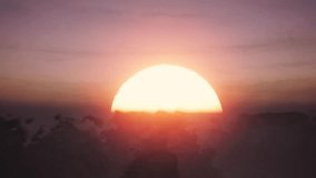 Clouds and Sun Rising Sky Time Lapse. Closeup Telephoto Lens. Travel, Beginning, Nature Concept.  - Powered by Shutterstock - Get 15% off with code: PIKWIZARD15