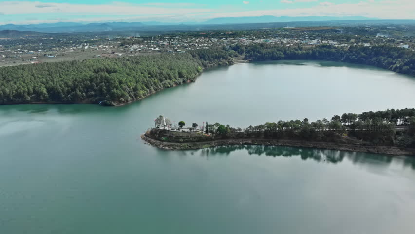Aerial view of To Nung lake or T nung lake near Pleiku city, Gia Lai province, Vietnam