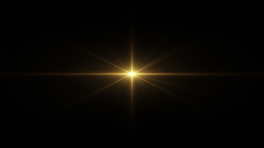 Loop center rotating glow gold long arm star rays lights optical lens flares shiny animation art on black abstracrt background. Lighting lamp rays effect dynamic bright video footage. Gold glow star o Royalty-Free Stock Footage #1101399805