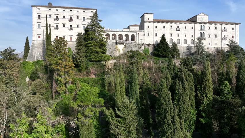 Montecassino Abbey, Cassino, Lazio, Italy.
panoramic view of the abbey of Montecassino.