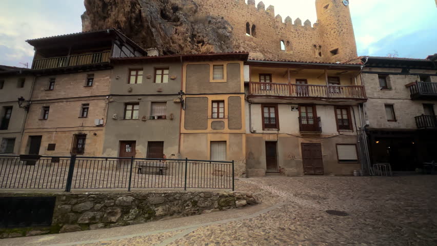 Castle of Frias, Burgos, Castilla y Leon, Spain. High quality 4k footage