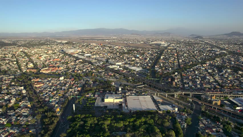 aerial shot of mexico city international airport