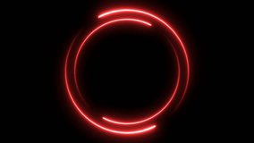 red neon glowing circle frame background. repetitive motion animation. isolated on black. 4K graphic animation video - Powered by Shutterstock - Get 15% off with code: PIKWIZARD15