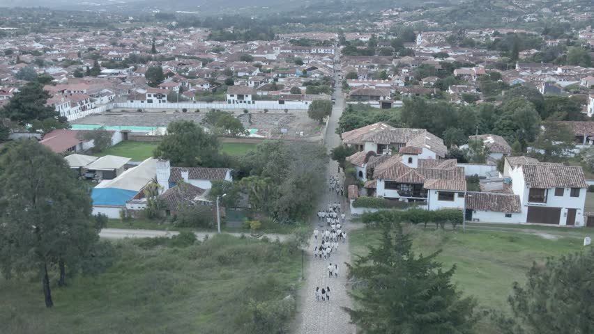 People walking in villa de Leyva colombia
