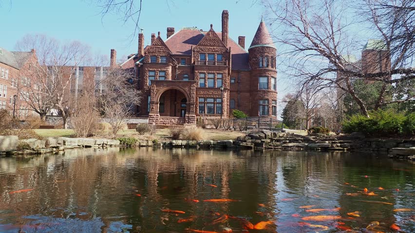 Sunny view of the Samuel Cupples House of Saint Louis University at St. Louis, Missouri