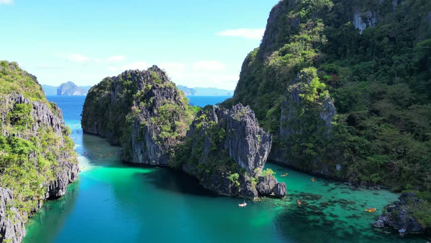 A magnificent view of Big Lagoon, El Nido Palawan Philippines Royalty-Free Stock Footage #1101420241