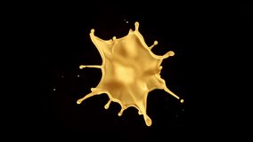 Super Slow Motion Shot of Yellow Milky Splash Flying Towards Camera Isolated on Black at 1000fps. - Powered by Shutterstock - Get 15% off with code: PIKWIZARD15