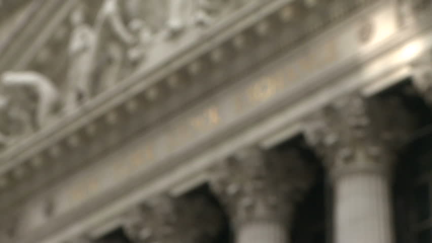 New York Stock Exchange title on the front of the building Royalty-Free Stock Footage #1101425343