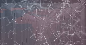 Animation of icons in circles, navigation pin over connected dots forming shapes against server room. Digital composite, multiple exposure, communication, direction, technology and network server. - Powered by Shutterstock - Get 15% off with code: PIKWIZARD15