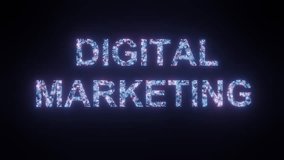 Modern Digital Marketing word tag cloud text animation on modern futuristic digital technology blue and red grid background - Powered by Shutterstock - Get 15% off with code: PIKWIZARD15