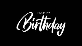Happy Birthday Text Animation with White Solid Color and Black Background - Powered by Shutterstock - Get 15% off with code: PIKWIZARD15