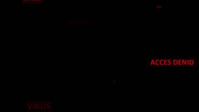 Computer graphics warning labels in red on a black background moving forward. Digitalization of human life. - Powered by Shutterstock - Get 15% off with code: PIKWIZARD15