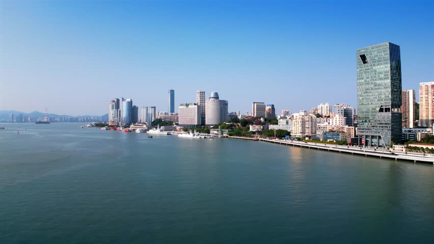 Urban environment of the quay on the southwest coast of Xiamen, Fujian Province, China