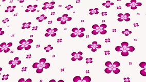 Animated abstract pattern with geometric elements in the form of flowers. pink color gradient background

