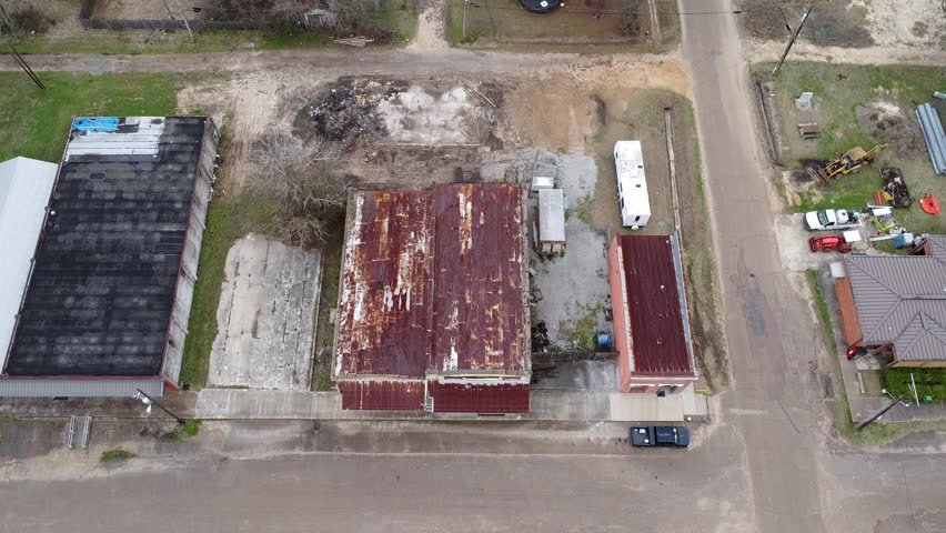 Abandoned buildings in Roxie, Mississippi. 