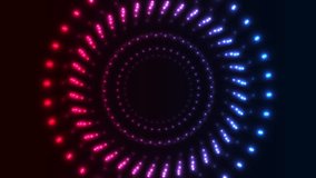Blue red neon laser dotted circles technology background. Seamless looping futuristic motion design. Video animation Ultra HD 4K 3840x2160