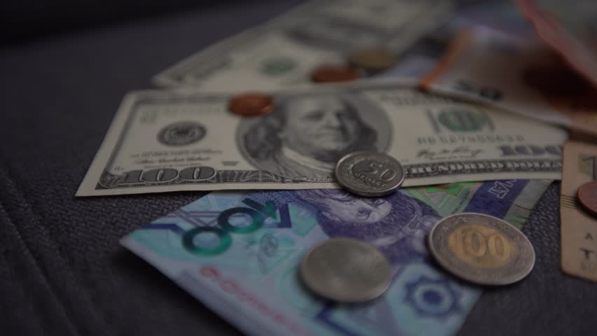 dollars and euros. Background and texture