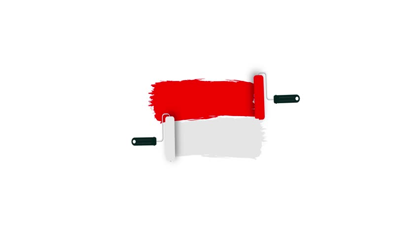 Indonesia national flag in grunge style. Roller brush with flag. 4k | Shutterstock HD Video #1101482489