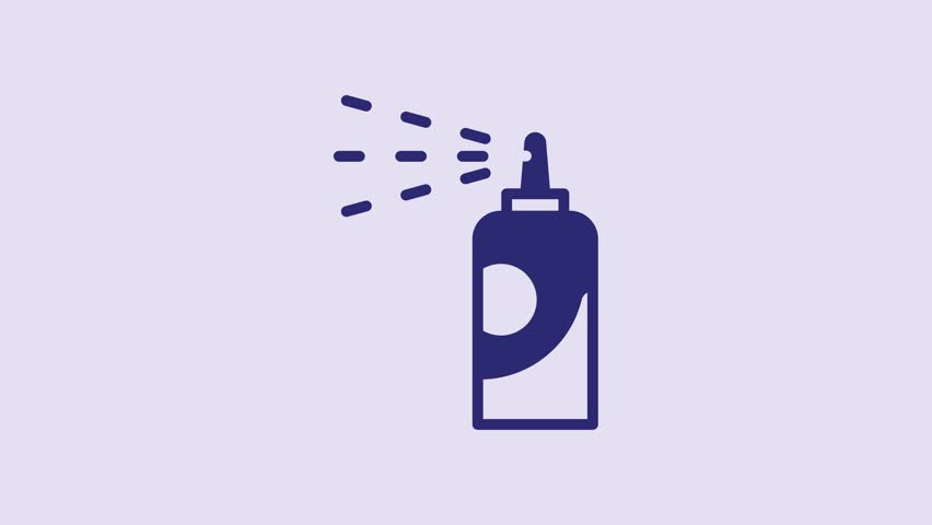 Blue Spray can for hairspray, deodorant, antiperspirant icon isolated on purple background. 4K Video motion graphic animation. | Shutterstock HD Video #1101484349