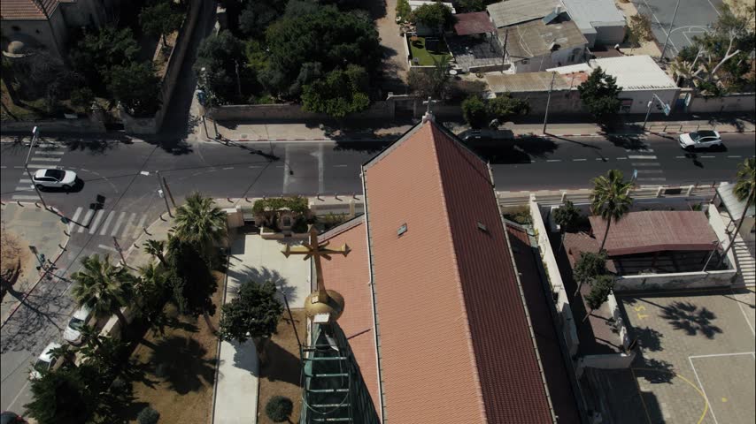 Tel Aviv - Jaffa, view from above. Modern city and the old city. Bird