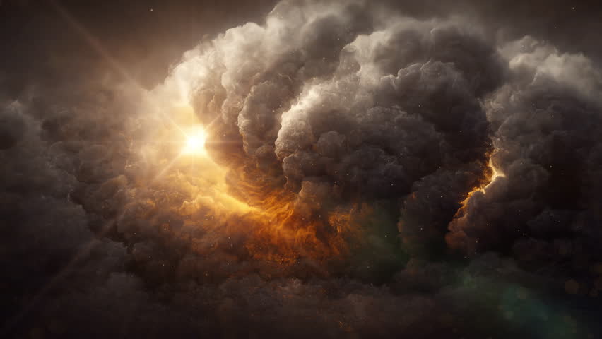 Glowing light flare and Burning clouds Background Loop | Shutterstock HD Video #1101489521